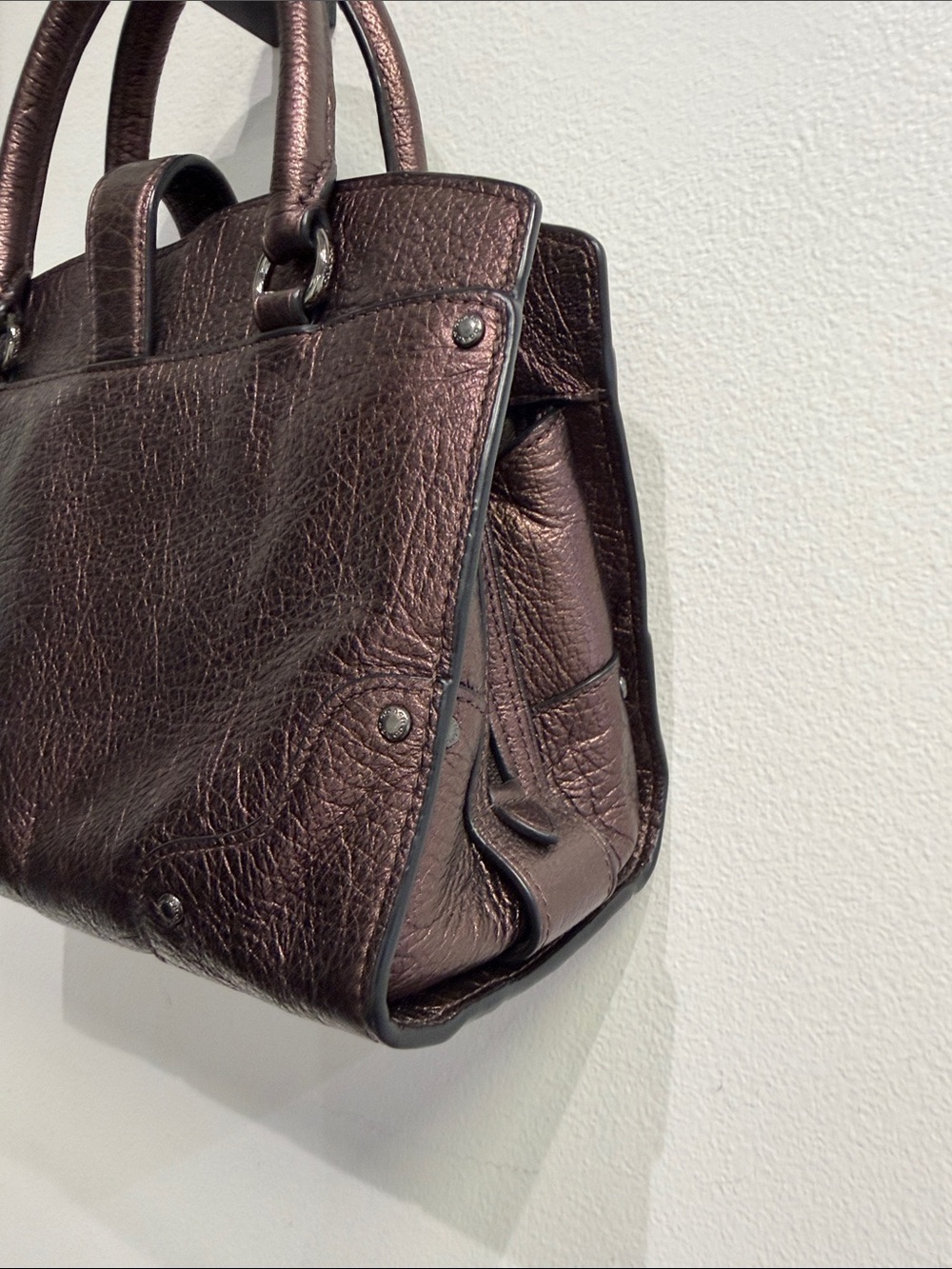 Coach Mercer Satchel 24 in a metallic copper or bronze leather. - Picture 9 of 9